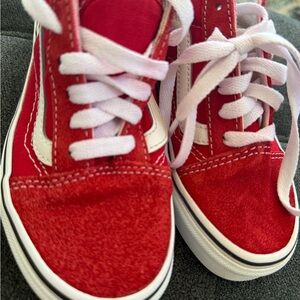 Kids Red Canvas Vans